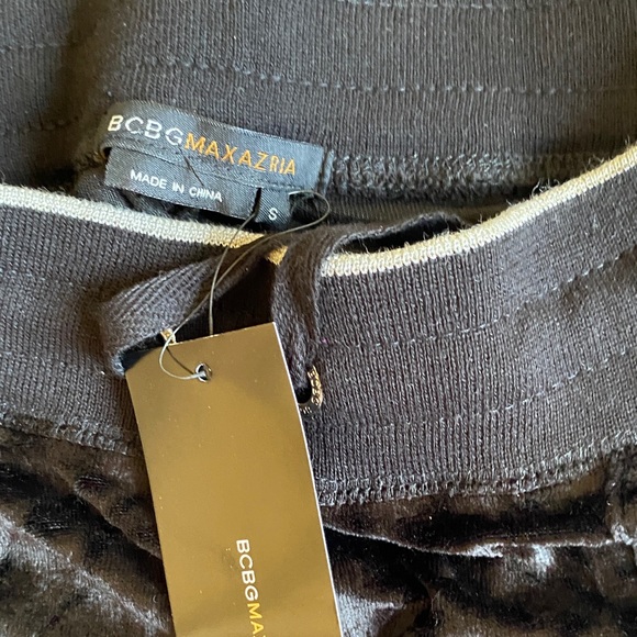 BCBG Black Velour Tracksuit with Rhinestone Detail - Picture 4 of 14